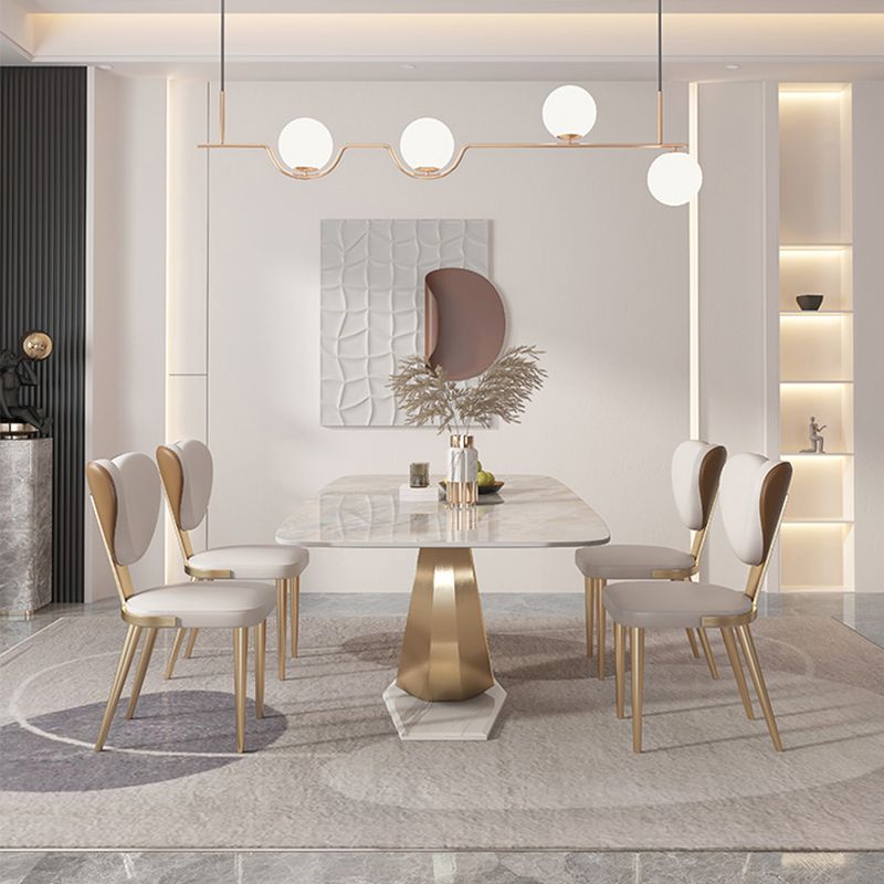 Luxury Sintered Stone Top Dining Set Rectangle 1/4/5/7/9 Pieces Dining Table with Chairs Clearhalo 'Dining Room Sets' 'Dining Tables & Seating' 'dining_room_set' 'furn' 'furn_dining_room_set' 'Furniture' 'furniture_dining_room_set' 'Kitchen & Dining Furniture' 1200x1200_09874eb3-d77c-4cdc-a3d3-cd532c1ac917