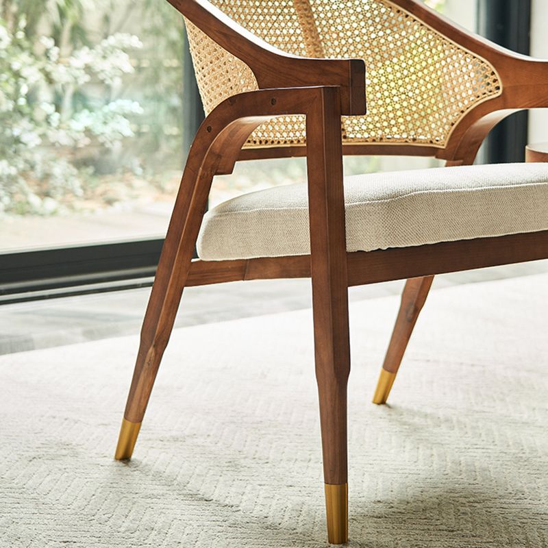 Leinenstuhl Massive Holzrahmenarme mit Basis vier Bein