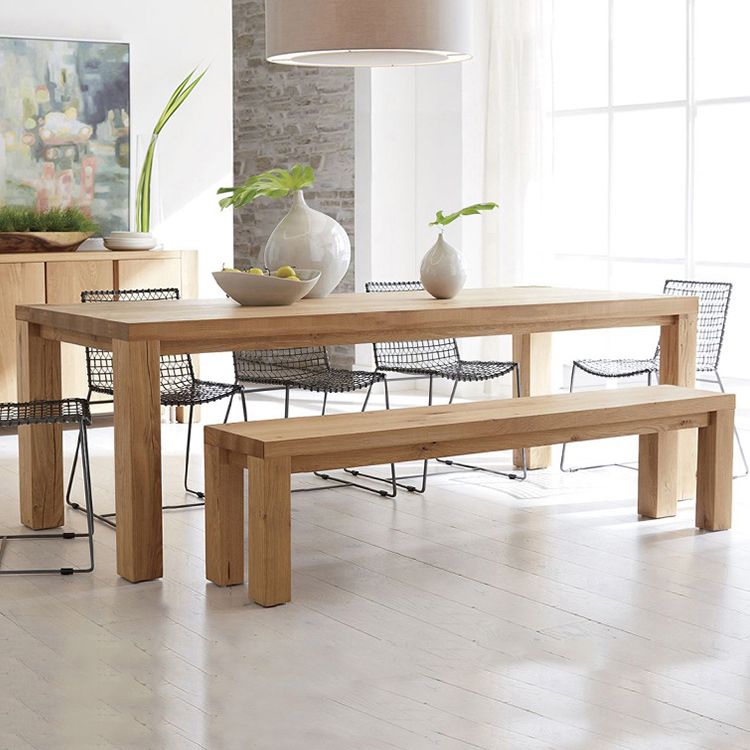 Modern Solid Wood Khaki Dining Table Rectangle Kitchen Dining Table with 4 Legs Base Clearhalo ' dining_table' 'Dining Tables & Seating' 'Dining Tables' 'furn' 'furn_dining_table' 'Furniture' 'furniture_dining_table' 'Kitchen & Dining Furniture' 'kitchen&dining_furn' 'kitchen' 'kitchen_dining_table' 1200x1200_0987b62d-5a5f-4b9d-805d-2b3918a6897a