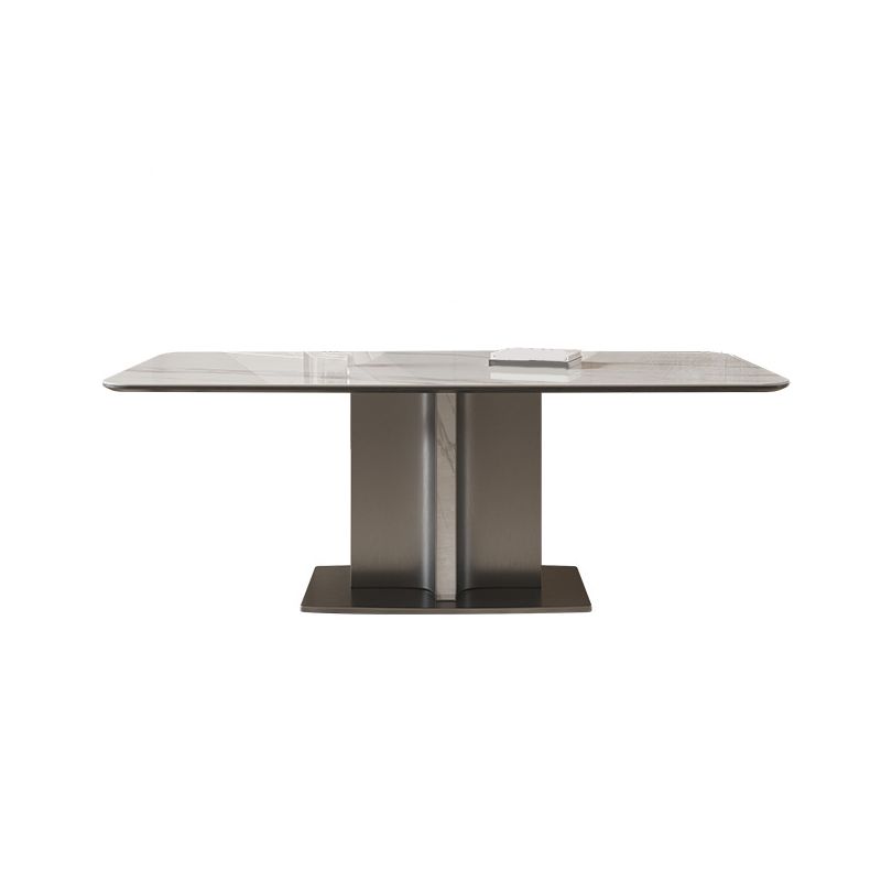 Modern Rectangle Dining Table Sintered Stone Table with Metal Legs for Home Clearhalo 'Dining Tables & Seating' 'Dining Tables' 'dining_table' 'furn' 'furn_dining_table' 'Furniture' 'Kitchen & Dining Furniture' 1200x1200_0987c7fd-7b86-4ed5-bc8c-3ab7fb3d1b9c