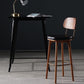 Leather Bar Stools with Wood Frame Contemporary Armless Stools for Home