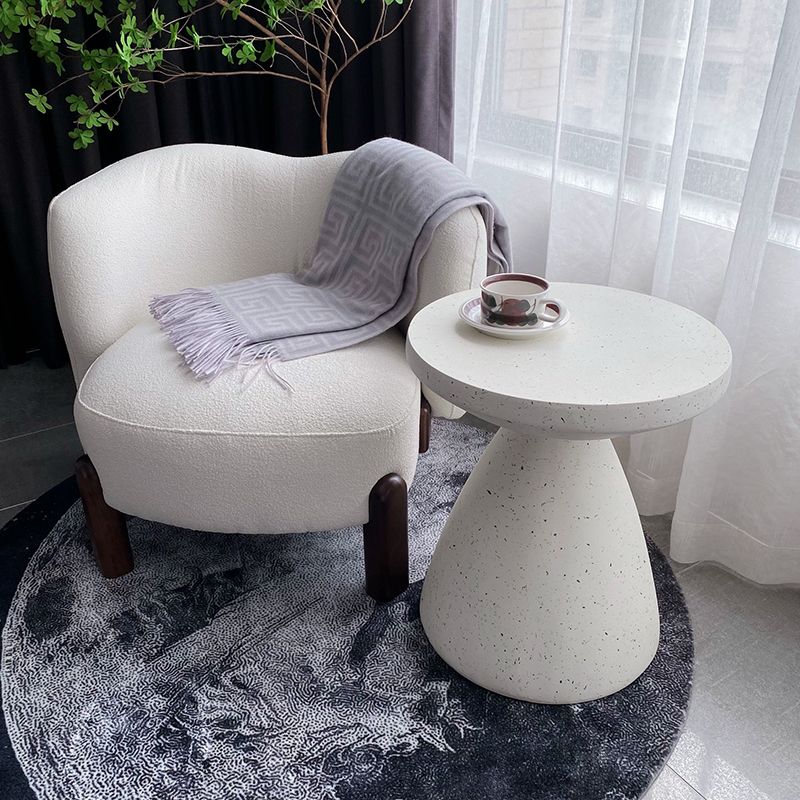 White Sofa Side Accent Table Round and Cone Shape Corner Table Clearhalo 'Coffee & Accent Tables' 'End & Side Tables' 'end_side_tables' 'furn' 'furn_end_side_tables' 'Furniture' 'Living Room Furniture' 1200x1200_0988c099-f9ed-4f43-bf22-8ec5144fc039