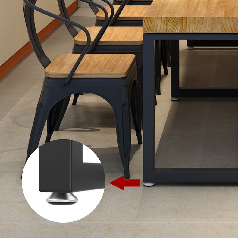 Tavolo da pranzo rettangolo tavolo da pranzo in legno solido industriale con base di metallo