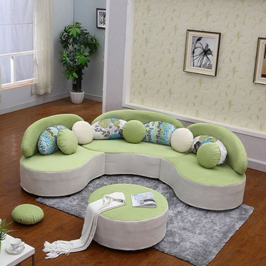 Soggiorno divano cuscini stazionari senza braccio curvo.