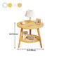 Round Modern Nightstand Imitation Wood Open Storage Night Table with Legs