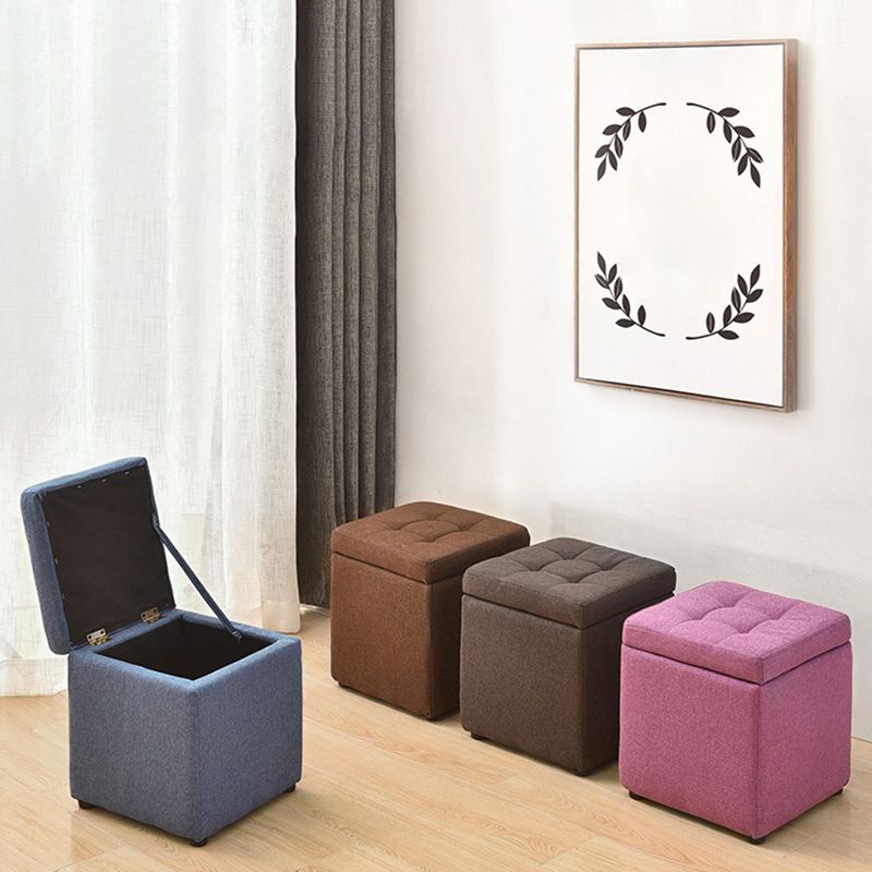 Mid-Century Modern Pouf Ottoman Faux Leather Tufted Square Ottoman with Storage Clearhalo 'furn' 'furn_ottomans_poufs' 'Furniture' 'Living Room Furniture' 'Ottomans & Poufs' 'ottomans_poufs' 1200x1200_098e5cee-6f46-4d03-b571-18d989ece197