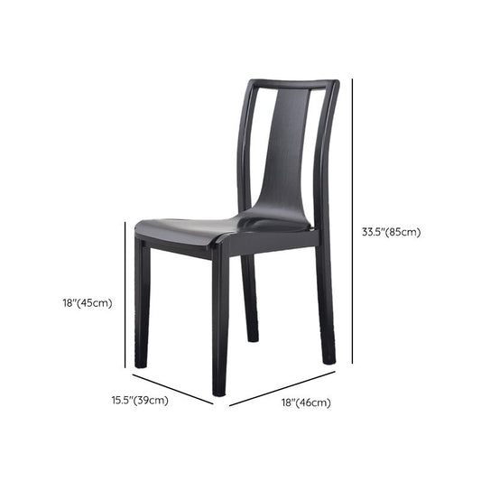 Contemporary Kitchen Dining Side Chair Wood Slat Back Side Chair in Black Clearhalo 'Dining Chairs' 'Dining Tables & Seating' 'dining_chair' 'furn' 'furn_dining_chair' 'Furniture' 'Kitchen & Dining Furniture' 1200x1200_098e9100-809d-4ab1-9f6d-017b1048dcab
