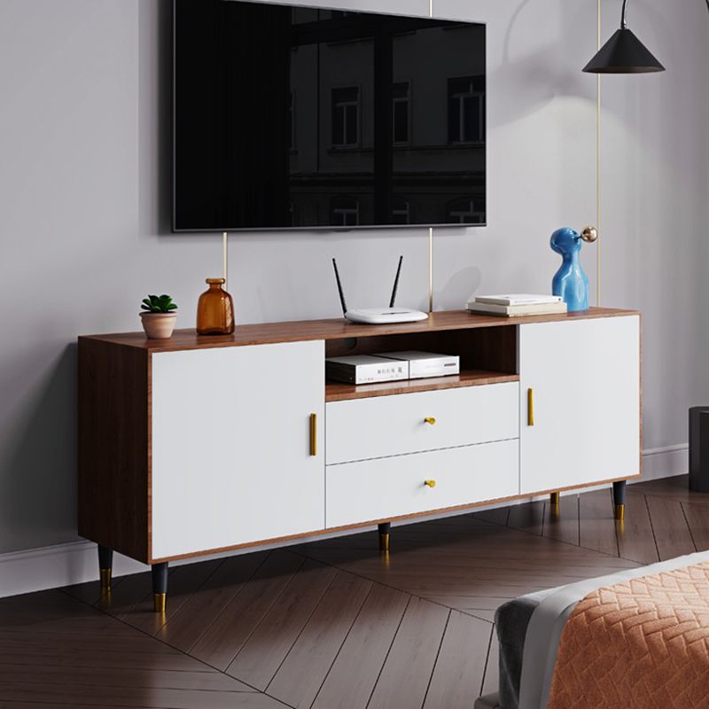 Abbassino TV TV in legno chiuso in legno con cassetti e porte di lusso