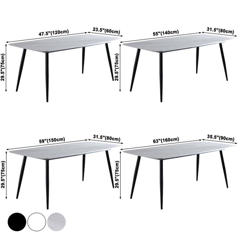 Contemporary Sintered Stone Top Standard Dining Table Rectangle Dining Table for Kitchen Clearhalo ' dining_table' 'Dining Tables & Seating' 'Dining Tables' 'furn' 'furn_dining_table' 'Furniture' 'furniture_dining_table' 'Kitchen & Dining Furniture' 'kitchen&dining_furn' 'kitchen' 'kitchen_dining_table' 1200x1200_09905325-0217-4130-b394-31a22427fa45