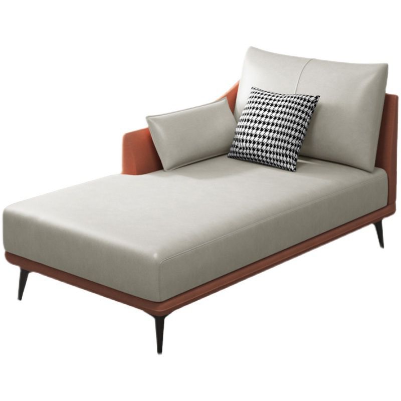Nordic Style Faux Leather Chaise Recessed Arms Chaise in Solid Color Clearhalo 'Chairs & Seating' 'Chaise Lounge' 'chaise_lounge' 'furn' 'furn_chaise_lounge' 'Furniture' 'Living Room Furniture' 1200x1200_099082e3-68a5-439a-93f0-8a794a9398c8