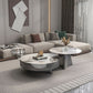 Round Slate Coffee Cocktail Table Pedestal Coffee or End Table with Storage Clearhalo 'Coffee & Accent Tables' 'Coffee Tables' 'coffee_tables' 'furn' 'furn_coffee_tables' 'Furniture' 'Living Room Furniture' 1200x1200_0990b6ff-0b50-4157-bdf1-623cdbe3c5e4