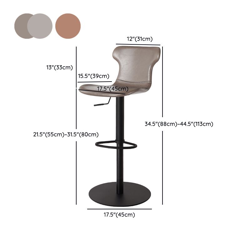 Faux lederen barkrukken zwenk verstelbare hoogte barkruk met voetsteun