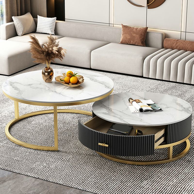 Slate Top Coffee Table Set Frame Cocktail Table with Drawers Clearhalo 'Coffee & Accent Tables' 'Coffee Tables' 'coffee_tables' 'furn' 'furn_coffee_tables' 'Furniture' 'Living Room Furniture' 1200x1200_09924f7d-cd9a-444c-8c6f-2b6ae77413c8