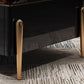 Console TV de style Glam, pieds en acier inoxydable, meuble TV avec 2 armoires