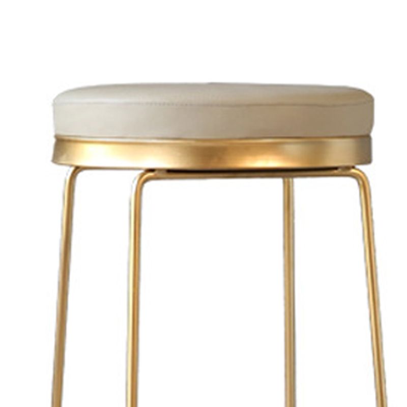 Tabouret de comptoir rond en similicuir moderne, sans dossier, avec repose-pieds