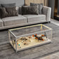 Glass Top Coffee Cocktail Table Block/4 Legs Contemporary Trunk Storage Clearhalo 'Coffee & Accent Tables' 'Coffee Tables' 'coffee_tables' 'furn' 'furn_coffee_tables' 'Furniture' 'Living Room Furniture' 1200x1200_0995ec1a-9e50-41e5-b4ac-54bded66e5d3
