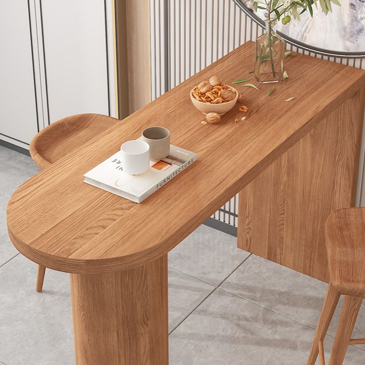 Industrial 41.3"H Bar Table Brown Wood Specialty Top Bistro Table for Living Room Clearhalo 'Bar Furniture' 'Bar Tables' 'bar_tables' 'furn' 'furn_bar_tables' 'Furniture' 'furniture_bar_tables' 'Kitchen & Dining Furniture' 'kitchen&dining_furn' 'kitchen' 1200x1200_09975c1e-a66f-430b-a975-e42f0619d875