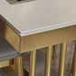 Glam Standard Kitchen Dining Table White Sintered Stone Dining Table with Trestle Base Clearhalo ' dining_table' 'Dining Tables & Seating' 'Dining Tables' 'furn' 'furn_dining_table' 'Furniture' 'furniture_dining_table' 'Kitchen & Dining Furniture' 'kitchen&dining_furn' 'kitchen' 'kitchen_dining_table' 1200x1200_0997f7f2-c612-4757-8b55-09954c693960
