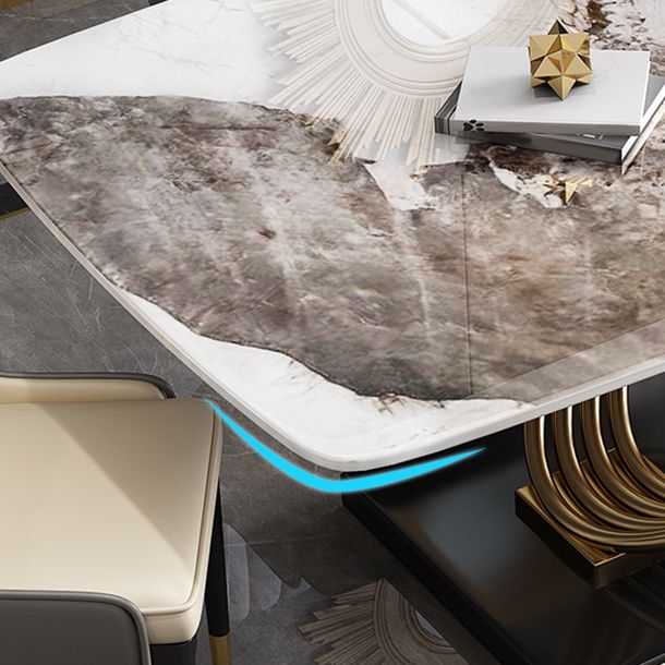 Traditional Luxury Rectangle Dining Table Stainless Steel Furniture for Indoor Clearhalo ' dining_table' 'Dining Tables & Seating' 'Dining Tables' 'furn' 'furn_dining_table' 'Furniture' 'furniture_dining_table' 'Kitchen & Dining Furniture' 'kitchen&dining_furn' 'kitchen' 'kitchen_dining_table' 1200x1200_0999d100-4d7d-4bc0-9b63-490c2f4c7365