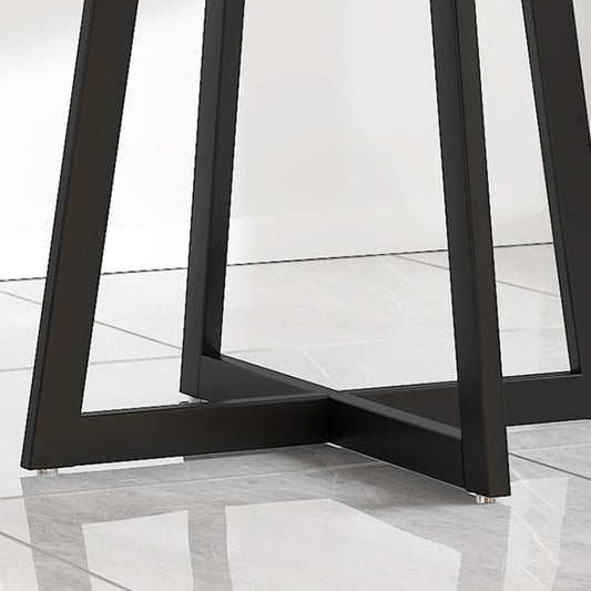 23.6"/27.5" Tall Modern Metal Cross Legs Round Black/White Wood Top Coffee Table Clearhalo 'Coffee & Accent Tables' 'Coffee Tables' 'coffee_tables' 'Furniture' 'furniture_coffee_tables' 'Living Room Furniture' 1200x1200_099ac977-41b9-46e4-939b-5334a01e92b6
