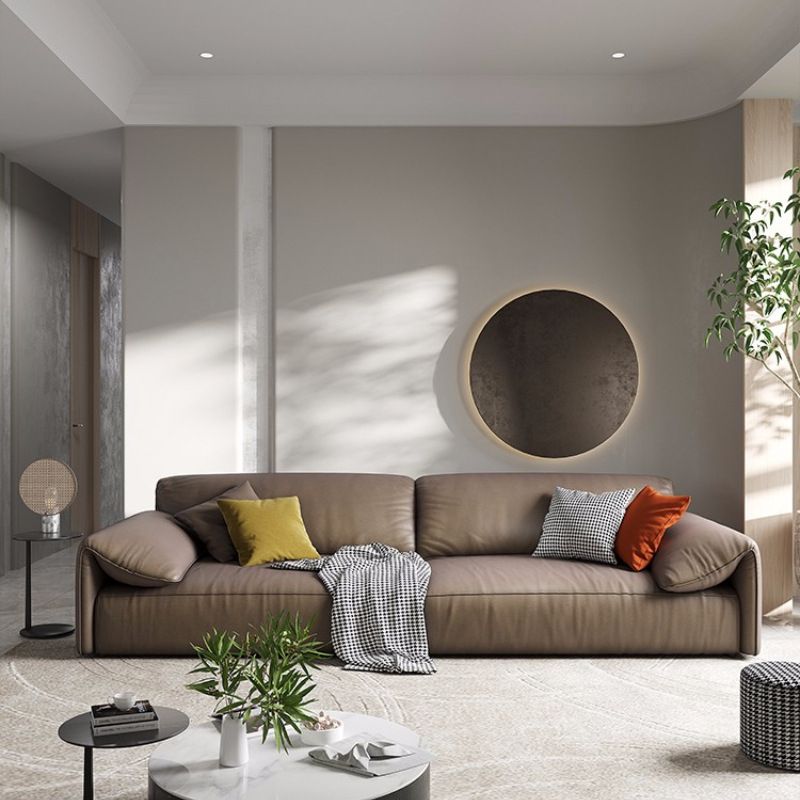 Hedendaagse faux lederen bankkussen bovenarmbank met 4 kussens