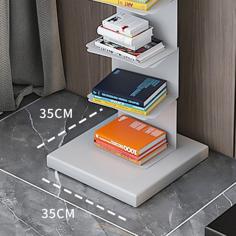 Metal Closed Back Geometric Bookcase Contemporary Style Book Shelf