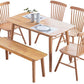 Contemporary Solid Wood Rectangle Shape Dining Table Kitchen Dining Table with 4 Legs Clearhalo ' dining_table' 'Dining Tables & Seating' 'Dining Tables' 'Furniture' 'furniture_dining_table' 'Kitchen & Dining Furniture' 'kitchen&dining_furn' 'kitchen' 'kitchen_dining_table' 1200x1200_099f889e-fd5f-4dc5-8c40-7b9eada2d537
