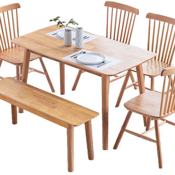 Contemporary Solid Wood Rectangle Shape Dining Table Kitchen Dining Table with 4 Legs Clearhalo ' dining_table' 'Dining Tables & Seating' 'Dining Tables' 'Furniture' 'furniture_dining_table' 'Kitchen & Dining Furniture' 'kitchen&dining_furn' 'kitchen' 'kitchen_dining_table' 1200x1200_099f889e-fd5f-4dc5-8c40-7b9eada2d537
