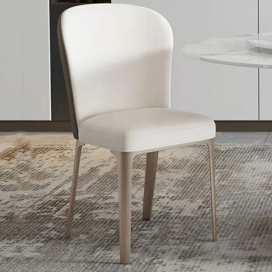 Scandinavian Luxury Armless Solid Back Chairs Leather Dining Chairs for Kitchen Clearhalo ' kitchen&dining_furn' 'Dining Chairs' 'Dining Tables & Seating' 'dining_chair' 'furn' 'furn_dining_chair' 'Furniture' 'furniture_dining_chair' 'Kitchen & Dining Furniture' 'kitchen' 1200x1200_099fd416-0228-47c1-bd53-645d501c8f72