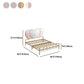 Metal Panel Bed Glam 51" Tall Standard Bed with Upholstered Headboard