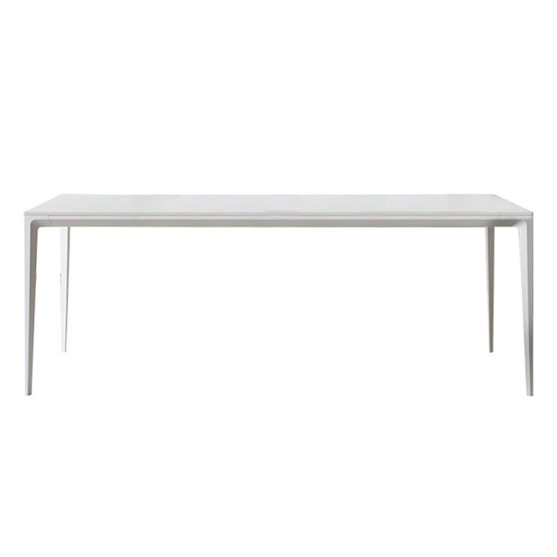 Simple White Kitchen Dining Table Sintered Stone Standard Dining Table with 4 Legs Base Clearhalo ' dining_table' 'Dining Tables & Seating' 'Dining Tables' 'Furniture' 'furniture_dining_table' 'Kitchen & Dining Furniture' 'kitchen&dining_furn' 'kitchen' 'kitchen_dining_table' 1200x1200_09a0153b-4dc5-4d25-82b5-8d6ef5599fb3