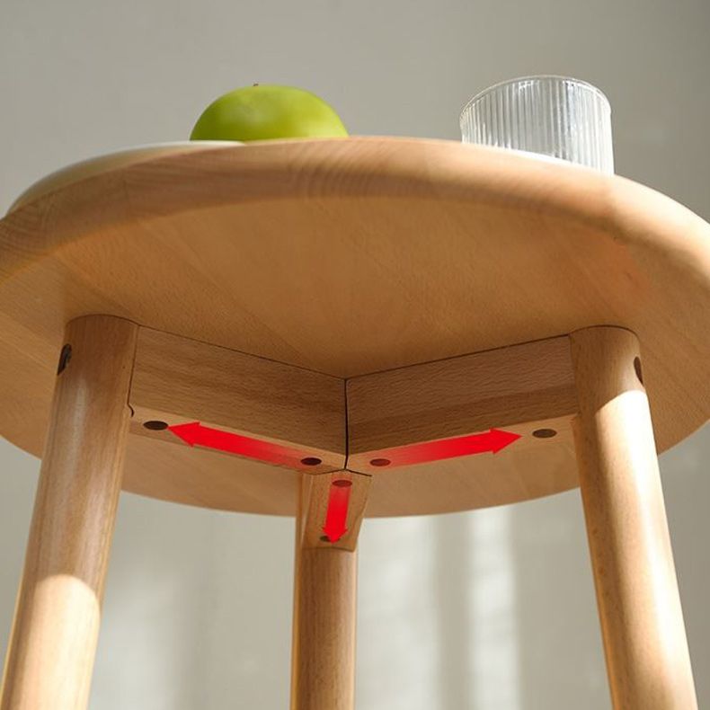 Solid Wood Round Top Side Table 23.6" Tall 3 Legs End Table with Shelf Clearhalo 'Coffee & Accent Tables' 'End & Side Tables' 'end_side_tables' 'furn' 'furn_end_side_tables' 'Furniture' 'Living Room Furniture' 1200x1200_09a05109-e8a0-4c7c-b495-1a8c28f222aa