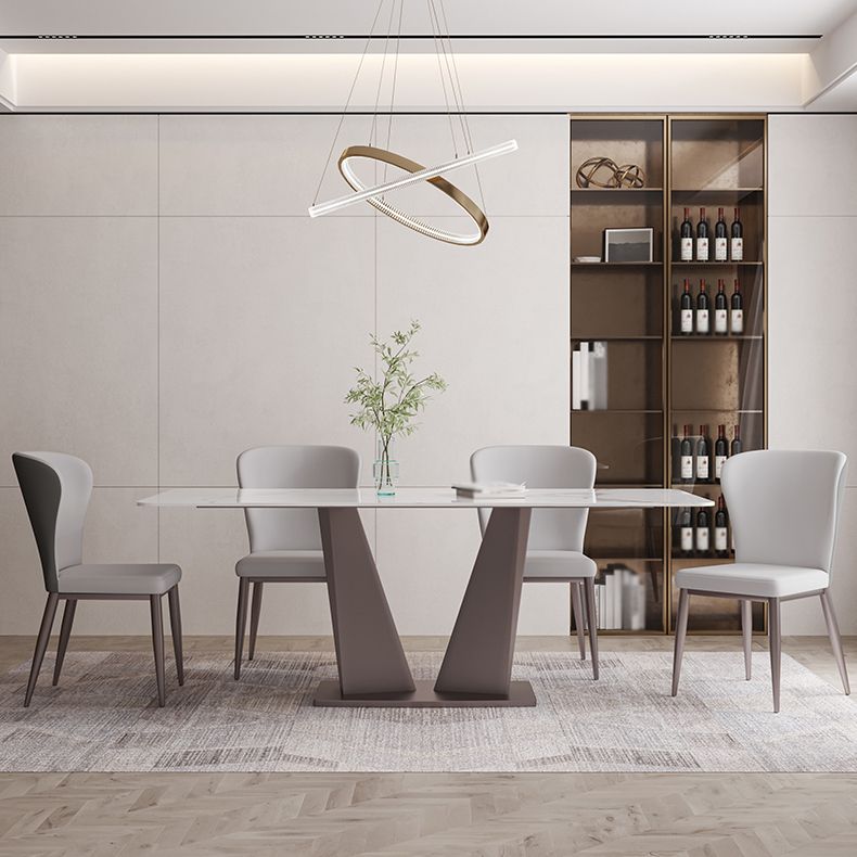 Modern Style Rectangle Sintered Stone Dining Table Set 1/4/5/7 Pieces Dining Set Clearhalo 'Dining Room Sets' 'Dining Tables & Seating' 'dining_room_set' 'furn' 'furn_dining_room_set' 'Furniture' 'furniture_dining_room_set' 'Kitchen & Dining Furniture' 1200x1200_09a3bea0-638d-4388-9e21-4bf7b65f95c3