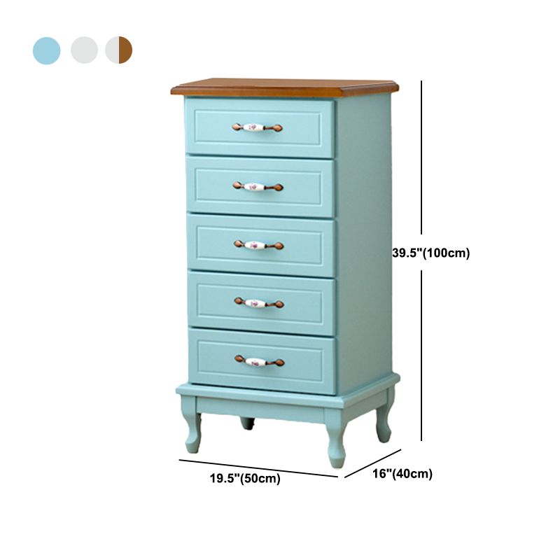 15,74 "Coffre d'accent de large avec tiroirs coffre en bois massif avec des jambes de cabriole