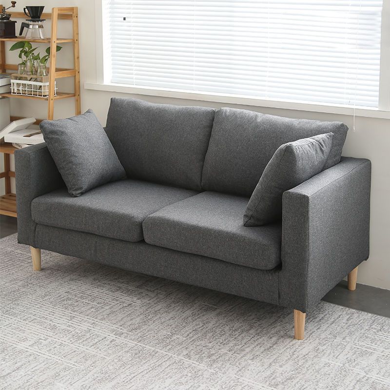 Loose Back Square Arm Sofa Nordic 24.4" D Slipcovered Loveseat Clearhalo 'furn' 'furn_sofas' 'Furniture' 'furniture_sofas' 'kitchen' 'kitchen_sofas' 'Living Room Furniture' 'Sofa' 'sofas' 1200x1200_09a5b142-02db-4ac3-b9ec-a2c28a3aaf03