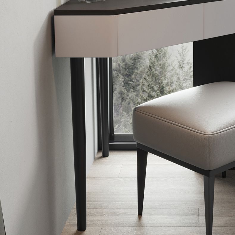 Modern Make-up Vanity with 3 Drawers in Black Solid Wood Vanity Desk Clearhalo 'Bedroom Furniture' 'furn' 'furn_makeup_vanities' 'Furniture' 'Makeup Vanities' 'makeup_vanities' 1200x1200_09a721ce-ff62-47a1-9ff6-512fbf1ebceb