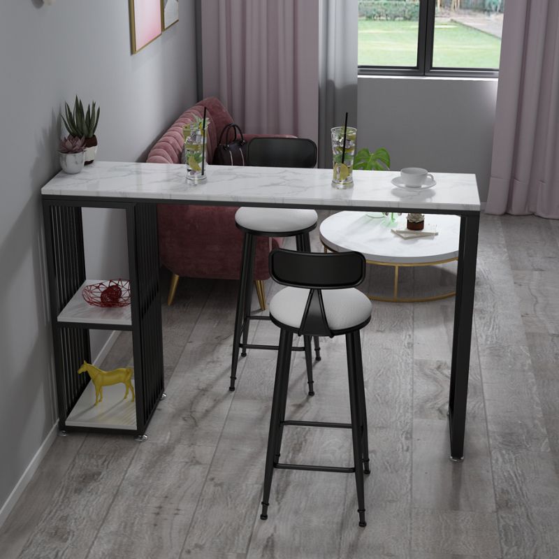 Modern Bar Table 42-inch Height Artificial Marble Top Bistro Table Clearhalo 'Bar Furniture' 'Bar Tables' 'bar_tables' 'furn' 'furn_bar_tables' 'Furniture' 'furniture_bar_tables' 'Kitchen & Dining Furniture' 1200x1200_09a74009-813d-464e-b87b-28aaa7e71c01