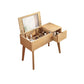 Scandinavian Wood Vanity and Stool Dressing Table with Storage