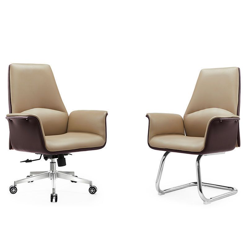 Modern Arms Included Chair Leather Desk Chair Ergonomic Home Office Chair Clearhalo 'furn' 'furn_office_chair' 'Furniture' 'Office Chairs' 'Office Furniture' 'office_chair' 1200x1200_09ab6448-adb3-4e07-9cd3-50331ceb1754