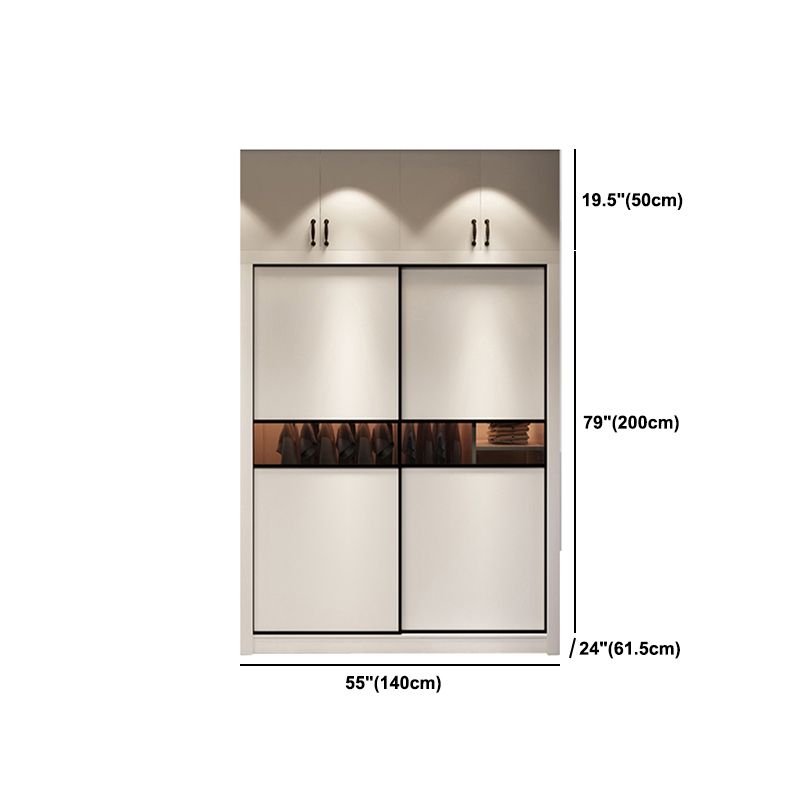 白いエンジニアリングされた木製のワードローブクローゼットベッドルーム用の現代的なワードローブ