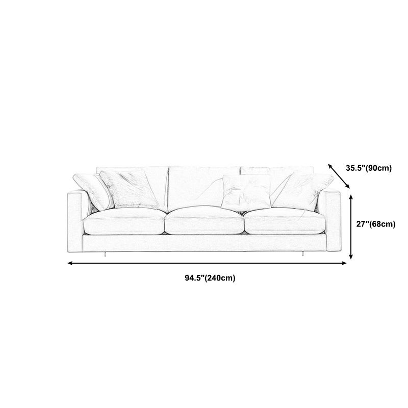 Creamy White Square Arm Contemporary Sofa with Loose Back with Multiple Cushions Clearhalo 'furn' 'furn_sofas' 'Furniture' 'furniture_sofas' 'kitchen' 'kitchen_sofas' 'Living Room Furniture' 'Sofa' 'sofas' 1200x1200_09af9d0a-37e0-4348-aeda-83a8ae772f9a