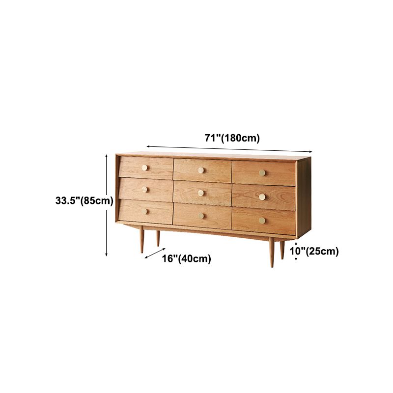 Sideboard in legno a buffet a buffet a 9 cassetti glam per soggiorno