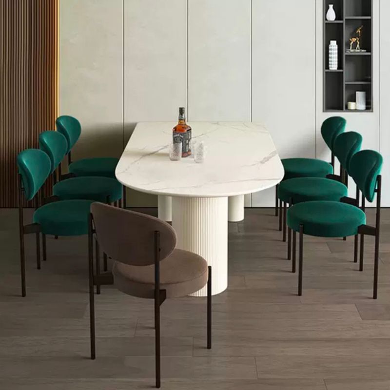 White Tripod Base Dining Table Stone Top Modern Dining Room Kitchen Table Clearhalo 'Dining Tables & Seating' 'Dining Tables' 'dining_table' 'furn' 'furn_dining_table' 'Furniture' 'furniture_dining_table' 'Kitchen & Dining Furniture' 'kitchen' 'kitchen_dining_table' 1200x1200_09b0e596-63d4-4eb0-a226-34fb2d51d04e