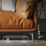 Orange moderner 3/4/5-Sitz-Sofa echt/Kunstledertuxedo-Armsofa