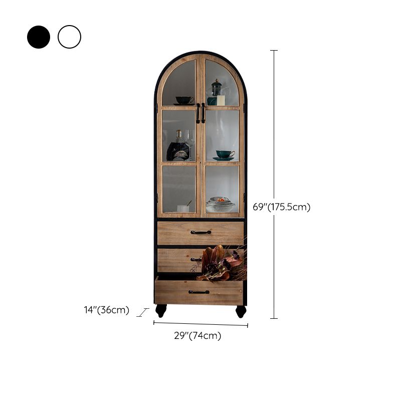Mid-century Modern Distressed Wooden Cabinet Rectangle Accent Cabinet