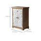 Industrial Distressed Wood Cabinet 1/2 - Drawer Solid Wood Storage Cabinet in White