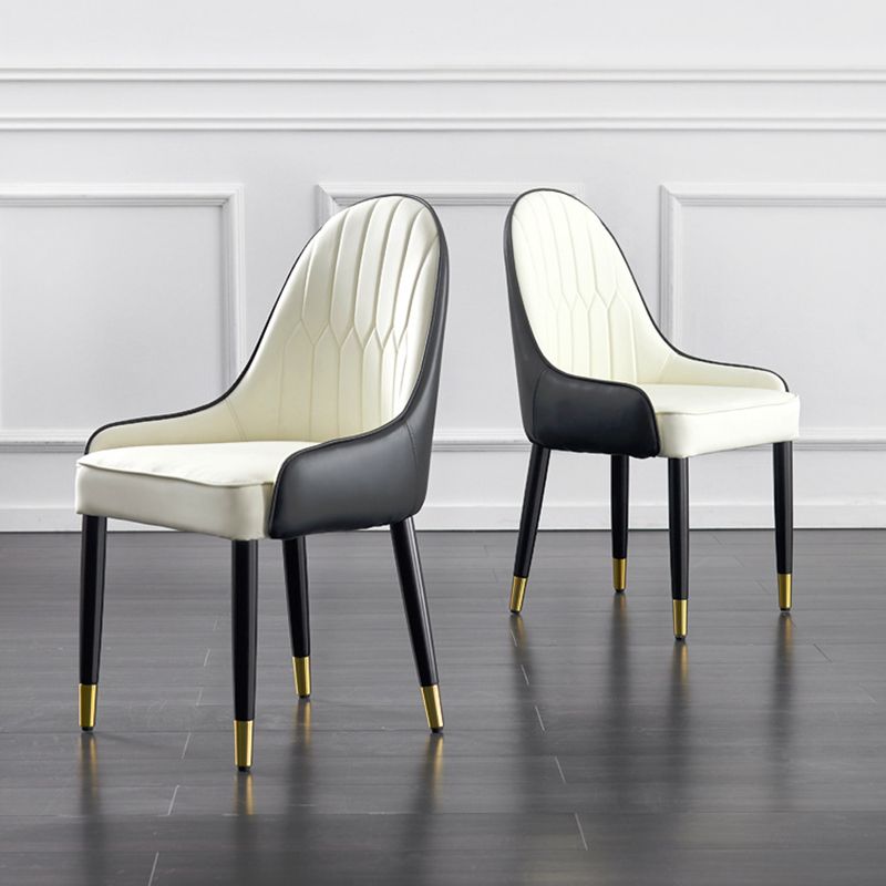 Contemporary Side Chair Upholstered Armless Faux Leather Dining Chairs Clearhalo 'Dining Chairs' 'Dining Tables & Seating' 'dining_chair' 'furn' 'furn_dining_chair' 'Furniture' 'Kitchen & Dining Furniture' 1200x1200_09b5455f-5766-4ab8-afa1-1c4c33cf7412