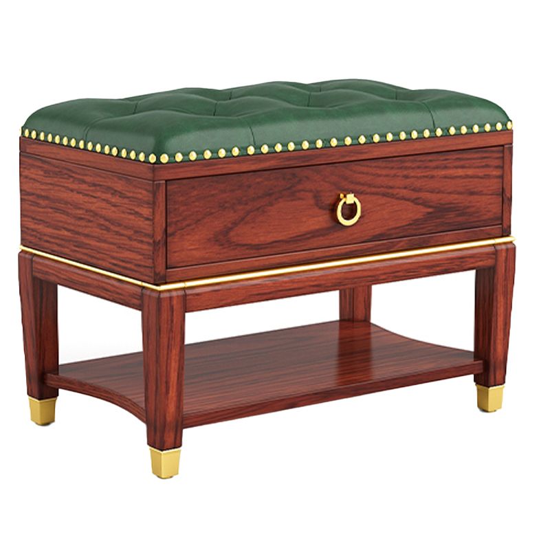 Rubber Wood Seating Bench Genuine Leather Rectangle Shoe Storage Entryway Bench Clearhalo 'Benches' 'Chairs & Seating' 'furn' 'furn_benches' 'Furniture' 'Living Room Furniture' 1200x1200_09b5908e-a277-44eb-914d-2ab16097422e