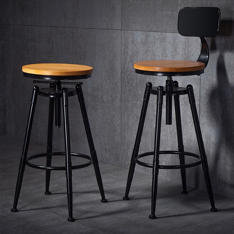 Coffee Shop Footrest Bar Stool Wood Counter-height Stool with Iron Legs Clearhalo 'Bar Furniture' 'Bar Stools' 'bar_stools' 'furn' 'furn_bar_stools' 'furniture_bar_stools' 'Kitchen & Dining Furniture' 'kitchen&dining_furn' 'kitchen' 'kitchen_furn' Furniture' 1200x1200_09b6b001-cd76-4778-8376-b2591b3a94b4