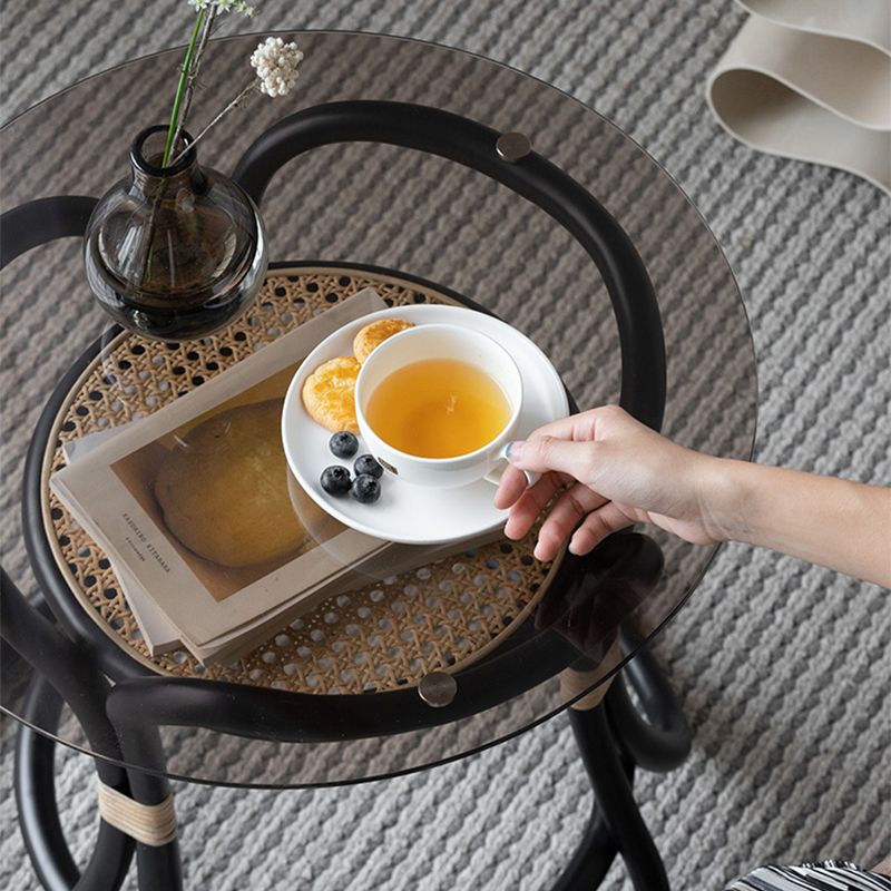 20.47 "背の高い抽象的なサイドテーブルガラストップソファサイドアクセントテーブル